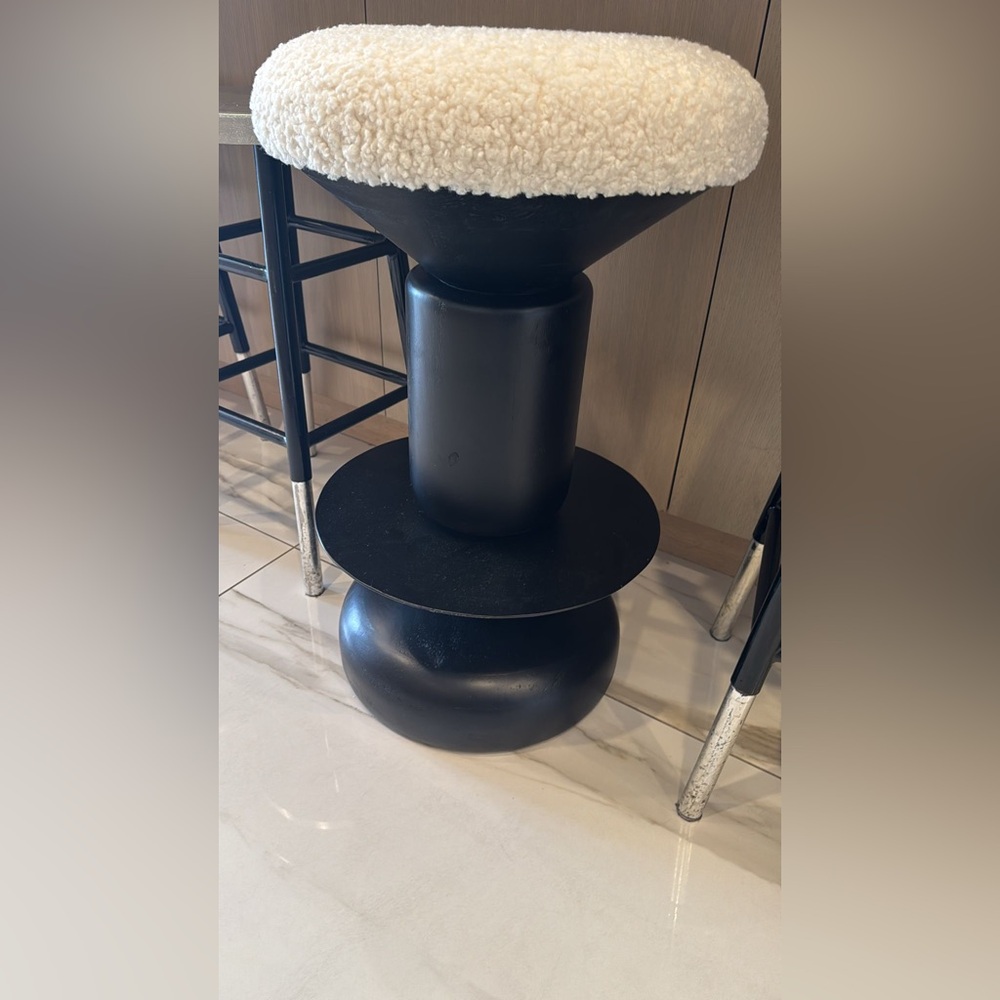 Black and Cream Modern Stool ( no flaws )